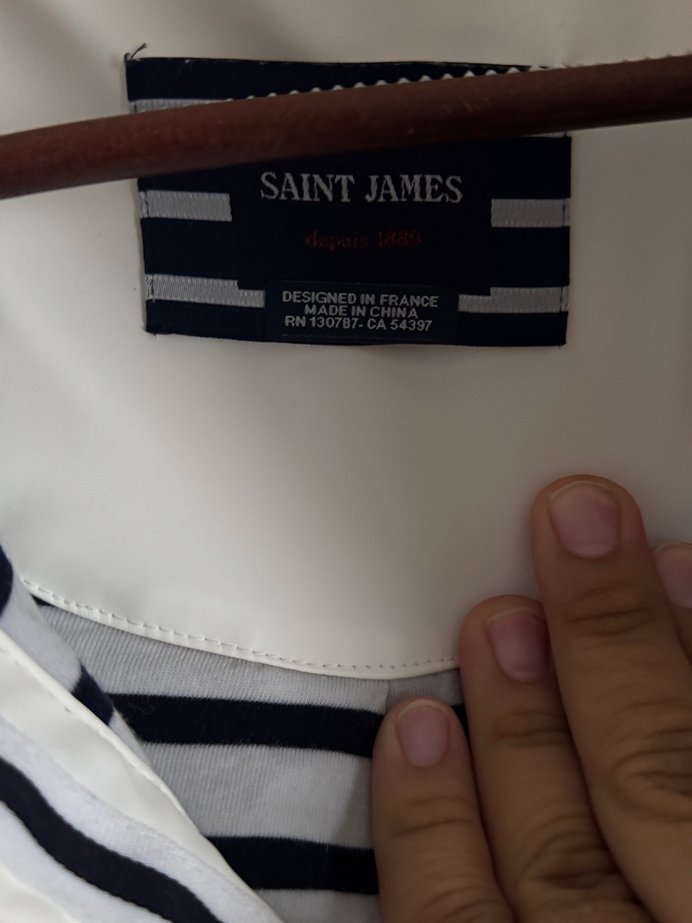 Saint James Cream ST MORGANE Hooded Raincoat - Picture 2 of 5